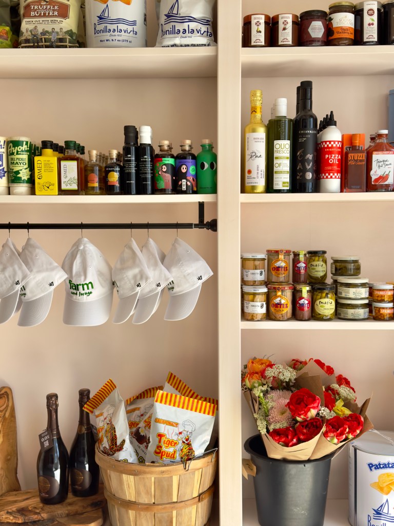 Shelves on the farm and the forage at 58 Park Place in East Hampton New York. 